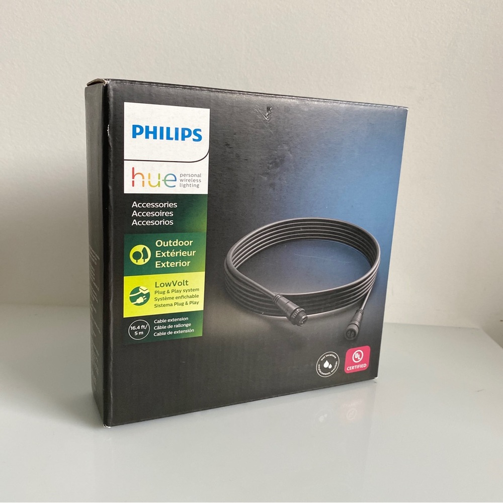 Philips Hue Outdoor Low Volt 16.4' - 5m Cable Extension New 1742430VN